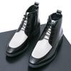 Wniter Designer Fashion New Male Pointed Black White Lace Up Ankle Boot Men Casual Luxury High Top Platform Shoes Zapatos Hombre