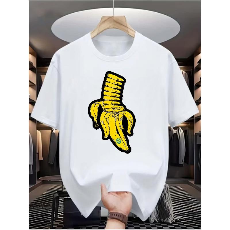 

Men S Casual Digital Print T-Shirt - Made Of, Featuring a Round Neck, Short Sleeves, Street Hip-Hop Style, Summer European And American Fashion Trend S белый
