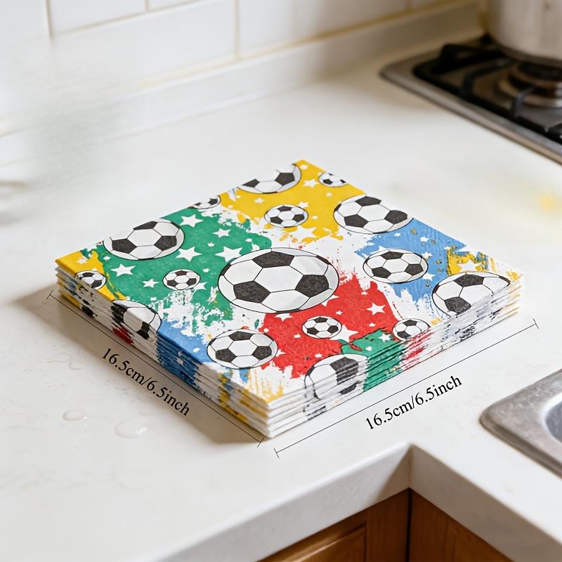 20Pcs Football-Themed Party Napkins |   2-Layer Football Napkins, 13.0x 13.0inch, Suitable For Sports Party Supplies, Christmas, New Year, Parties
