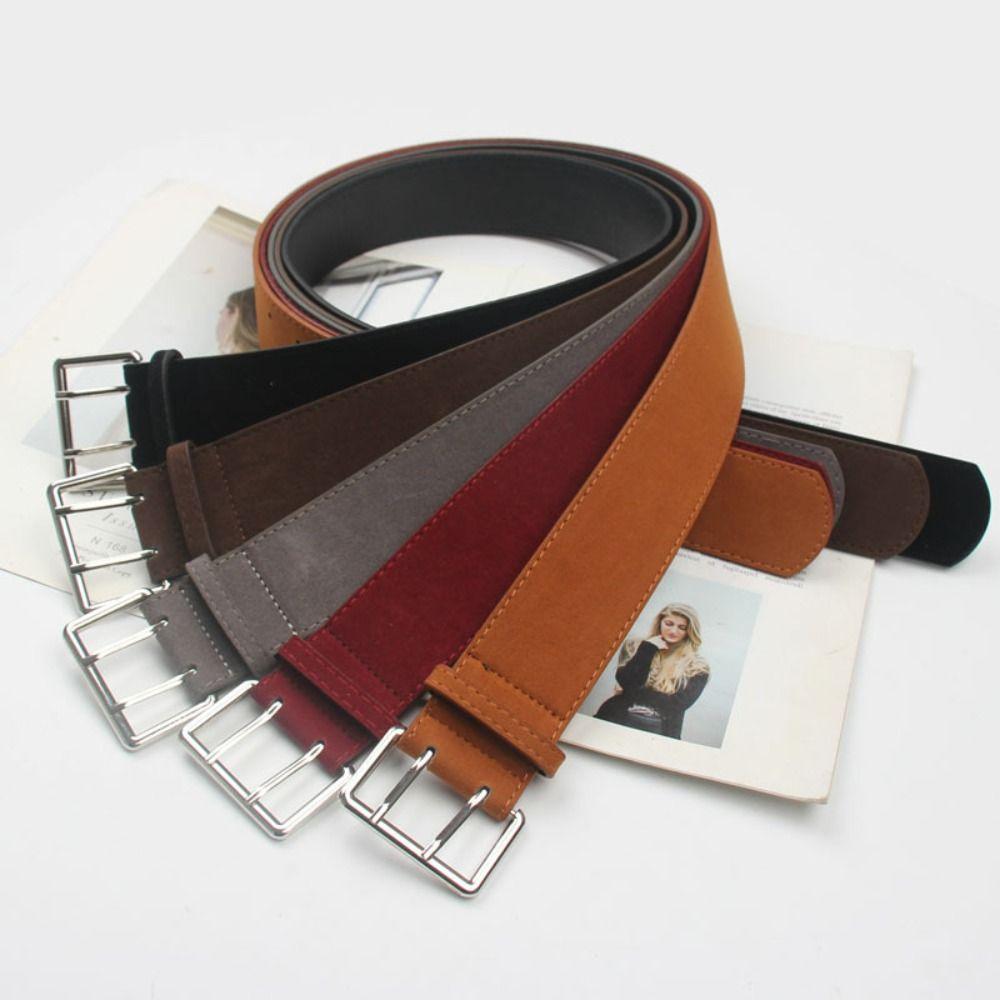 Suede Women's Belt Korean Dress Jeans Belt High-End Wide Waist Belt  Streetwear