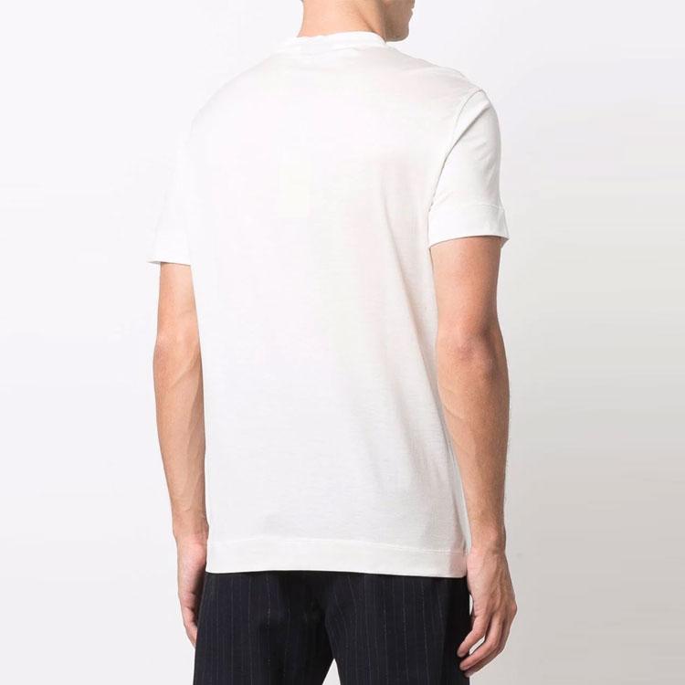 Emporio Armani Solid Color Logo Print Short Sleeve T-Shirt Men tops Off-White 6K1T74-1JUVZ-0101