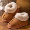 Plush Heel Shoes for Women, Thick-soled Fleece, Anti-slip, and Cute Couple Cotton Shoes for Home Use