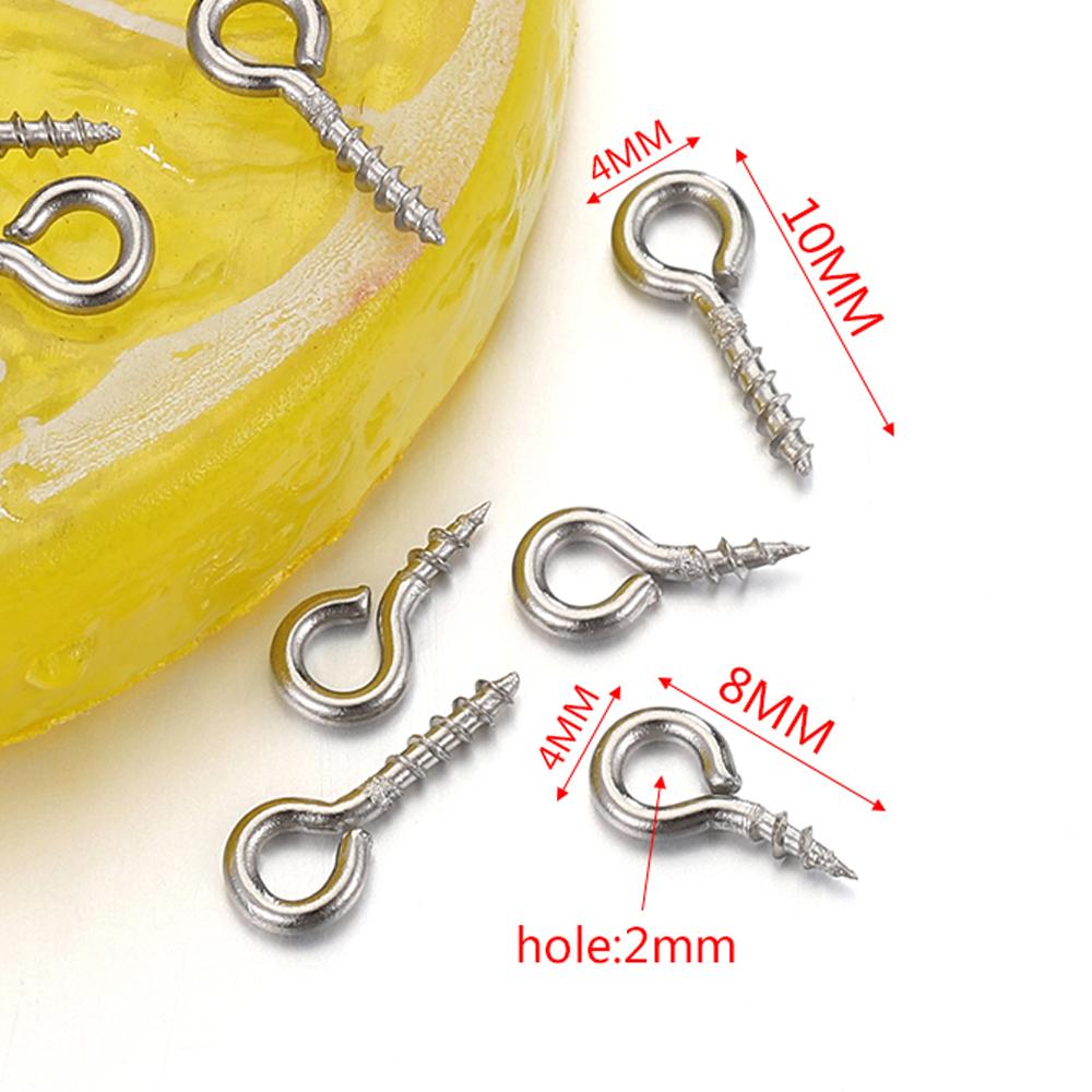 50pcs/100pcs Stainless Steel Small Tiny Eye Pins Eyepins Eyelets Screw Gold Color Clasps Hooks for DIY Jewelry Making Findings
