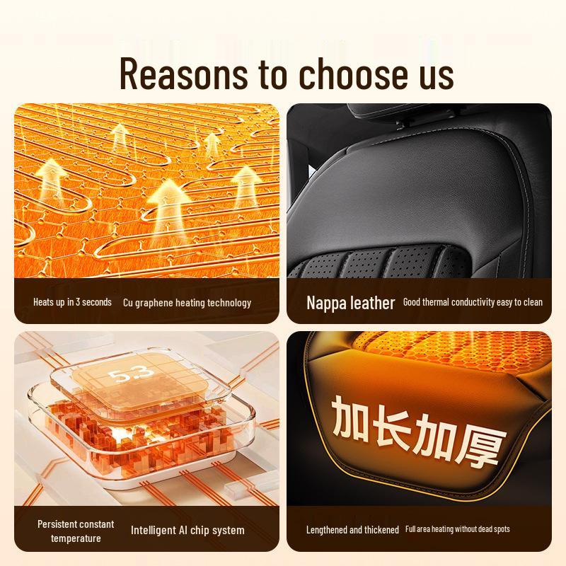 Graphene Heated Car Seat Pad with Massage - Universal Winter Seat Cushion