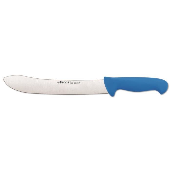 Couteau de boucherie - ARCOS - Prof 292723 - Acier inoxydable Nitrum - Lame 25 cm - Polypropylène bleu