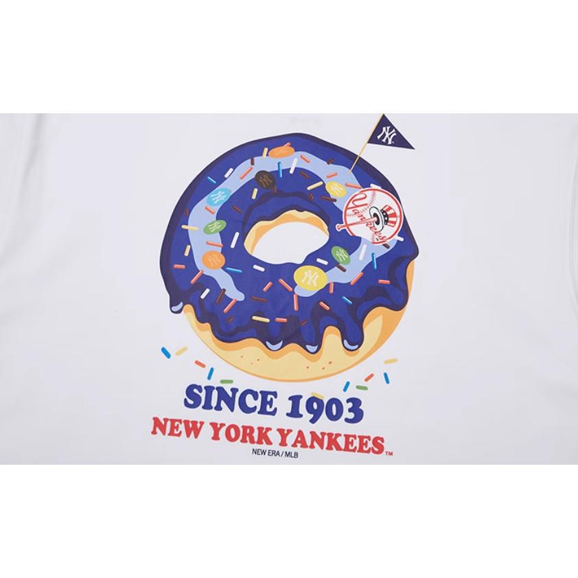 New Era SS24 MLB New York Yankees Round Neck Donut Print Pullover Short Sleeve T-Shirt Unisex T-Shirt White 14148848