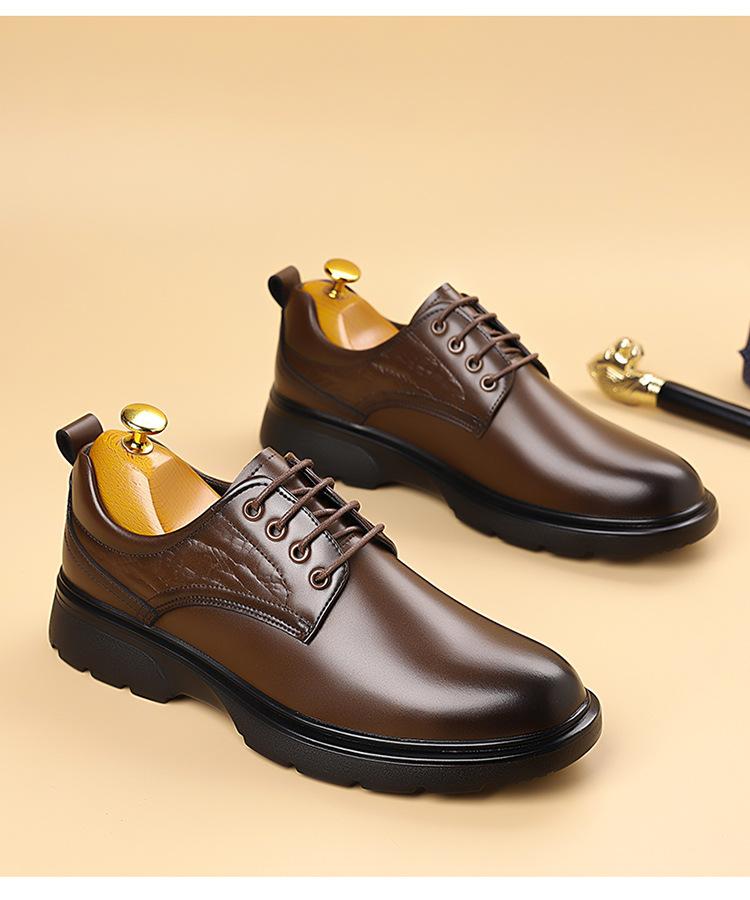 Fashion Men's Business Formal Thick-soled Lace-up Commuter Work Shoes 2025 Autumn New Designer British-style Wedding Shoes for The Groom
