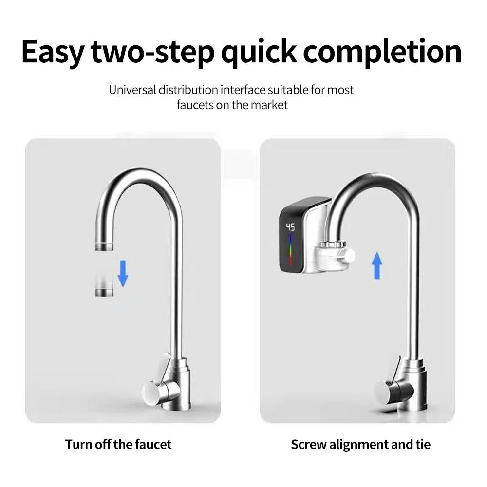 Electric Water Heater Tap Instant Hot Water Faucet Heater Cold Heating Faucet Tankless Instantaneous Water Heater