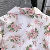 Summer Draping Floral Print Short Sleeve Shirt Men's Niche Loose Korean Style Hawaiian Cuban Collar Shirt Half Sleeve Top