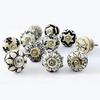Ceramic Knobs Assorted Pottery Drawer,Door Knobs and Pulls Handle for Kitchen Cabinets Home Interior Decor Knobs (Black and White, Pack of 10)