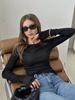 Autumn 2024 European & American Style Women's Slim Fit Solid Color Bell Sleeve Top