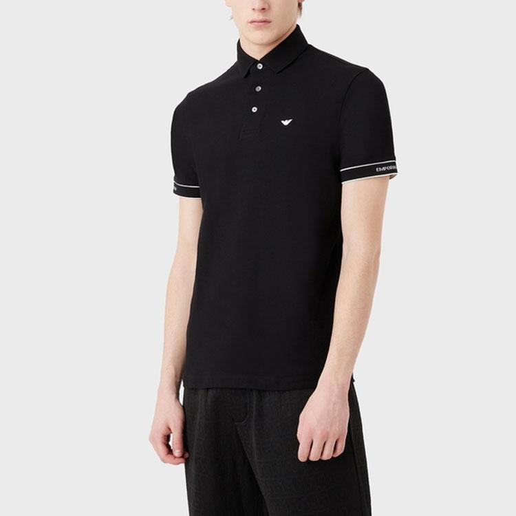 EMPORIO ARMANI Polo Shirt Men's Black With White Logo 3R1F67-1JCYZ-0092
