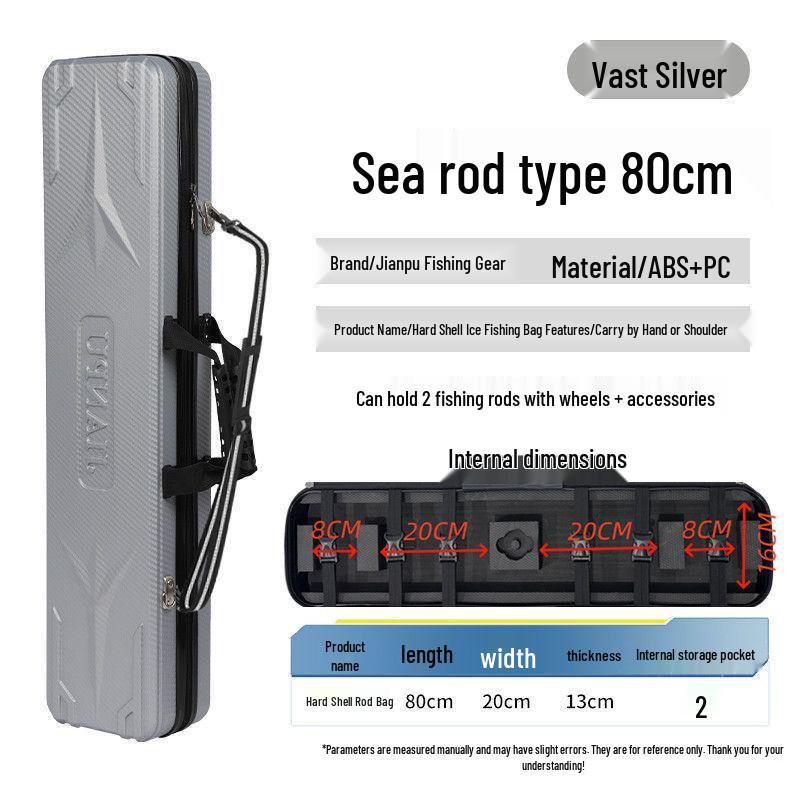Fish Rod Bag for Raft, Lure, and Sea Fishing - No Disassembly Required, Fits Reel Line Groups, Multiple Models, Winter-Ready Storage.