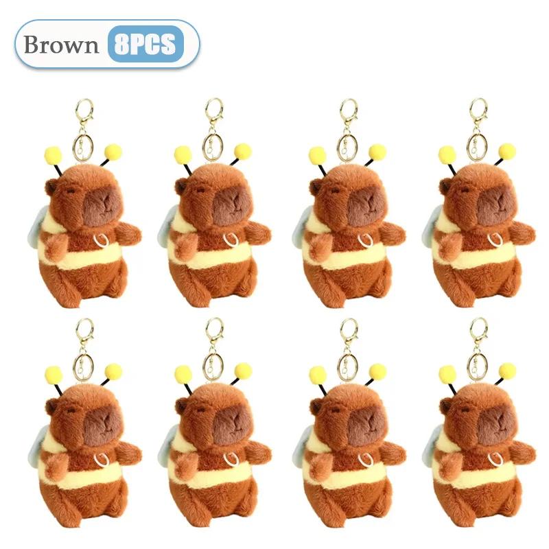 1-20 stuks Schattige Pluche Bijenvleugels Vibrerend Sleutelhanger Capybara Leuk Vreemde Speeltjes Pluche Bij Pop Tas Hanger Pluche Hanger Kindercadeau brown