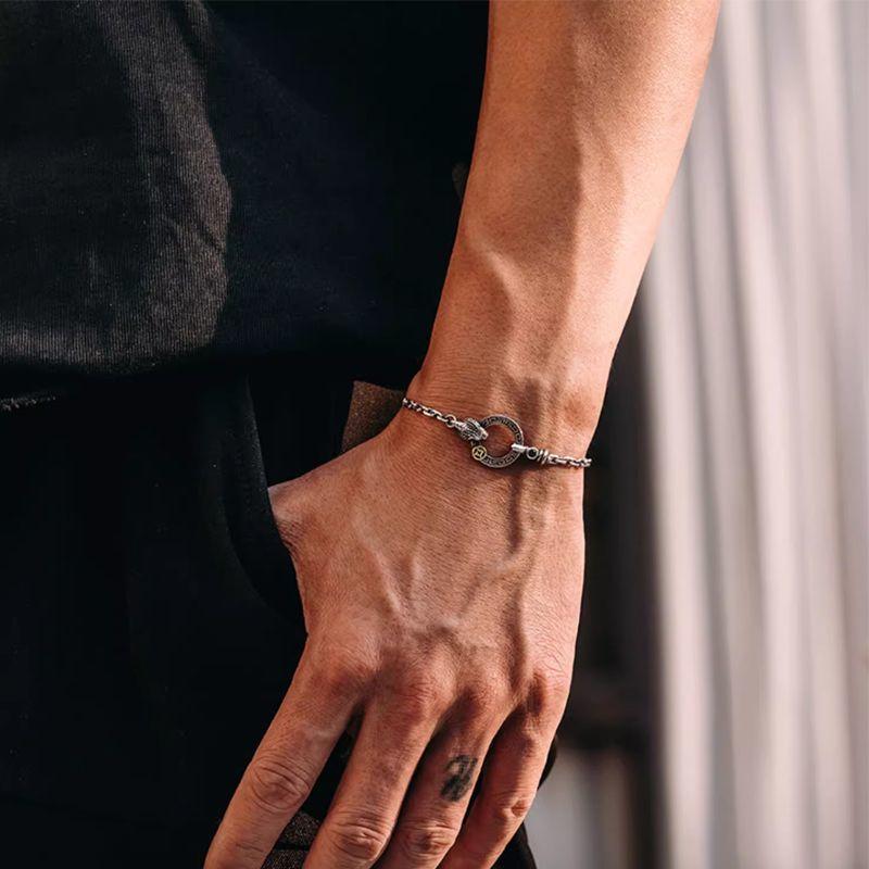 Dreidimensionaler Schlangenring Armband für Männer, Retro Alt, Hochwertiges Glücksschlangenarmband, Neuer Stil
