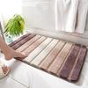 Striped Water Absorbent Door Mat for Bathroom Entrance, Non-slip Quick Dry Floor Rug for Toilet & Bedroom Doorway