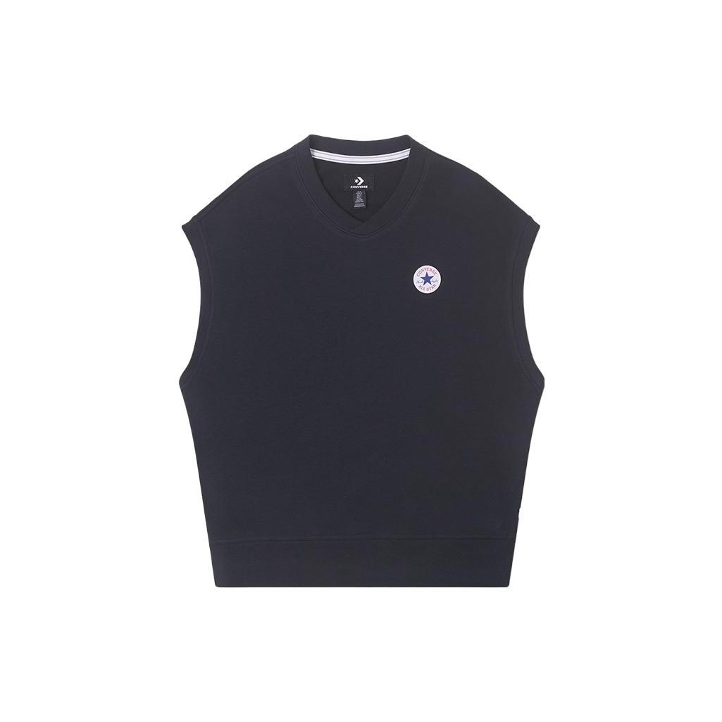 Converse Vests Men s Black V neck Moderate Knitted Fabric 10025908-A02 XL