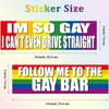 Frienda 2 Pieces Large Funny LGBT Stickers Waterproof Rainbow Car Stickers Colorful Gay Bumper Sticker for Car, RV, SUV, Auto, Truck, Boat, Laptops