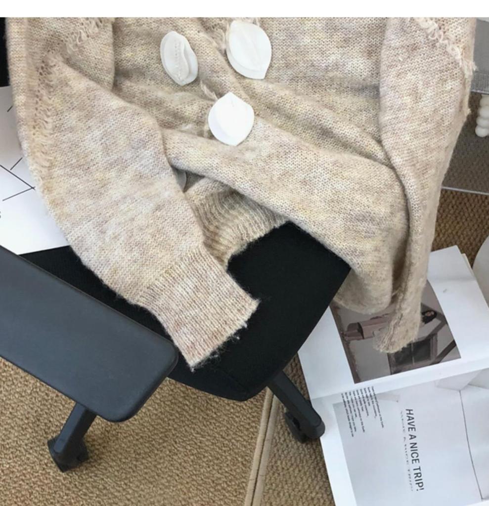 Small Fresh Round Neck Pullover Sweater for Women Loose Sweater Autumn/Winter 2023 Japanese Mid Length Knitted Pullover Female