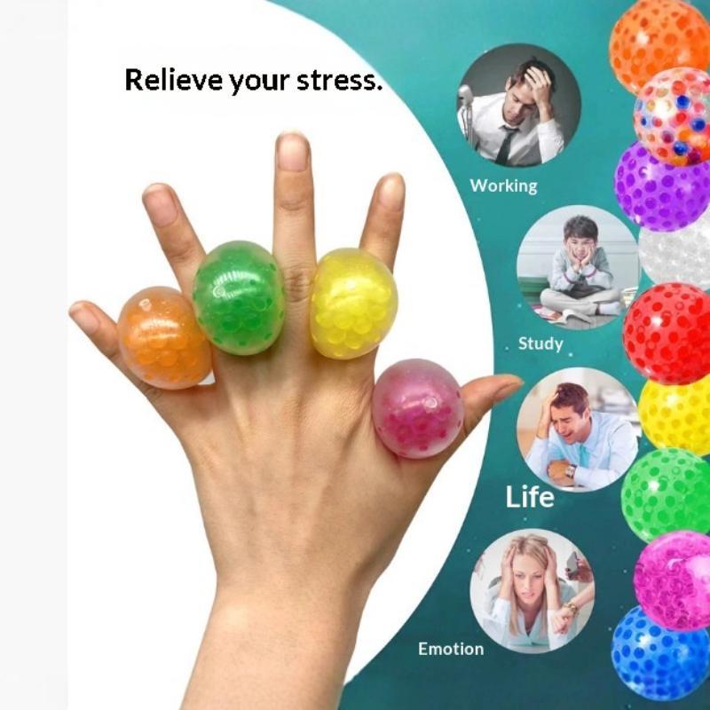 2 Pcs Colorful Fidget Stress Balls Soft Gel Filling Anxiety Relief Perfect For Work Study Home Daily Relaxation