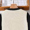 Mädchen 6-12Y Set Kinderanzug Herbst und Winter Neue Weste Strickjacke + Langarm Strickhemd + Hose Kinderkleidung