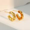 Elegant Gold-plated Zircon C-shaped Earrings - Non-fading, Stylish Ear Ornaments for Women