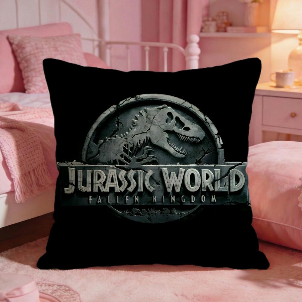 JJurassic WWorlds Movie Logo Cushion Cover Premium Comfort Reversible Pillow CoveTwo In One Design For Any Room Car Interior