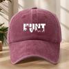 HUNT Outdoor Hunting Printed Baseball Cap Classic Washed Retro Peaked Cap Soft Sweat-Absorbent Breathable Hat Personalized Street Hip-Hop Hat