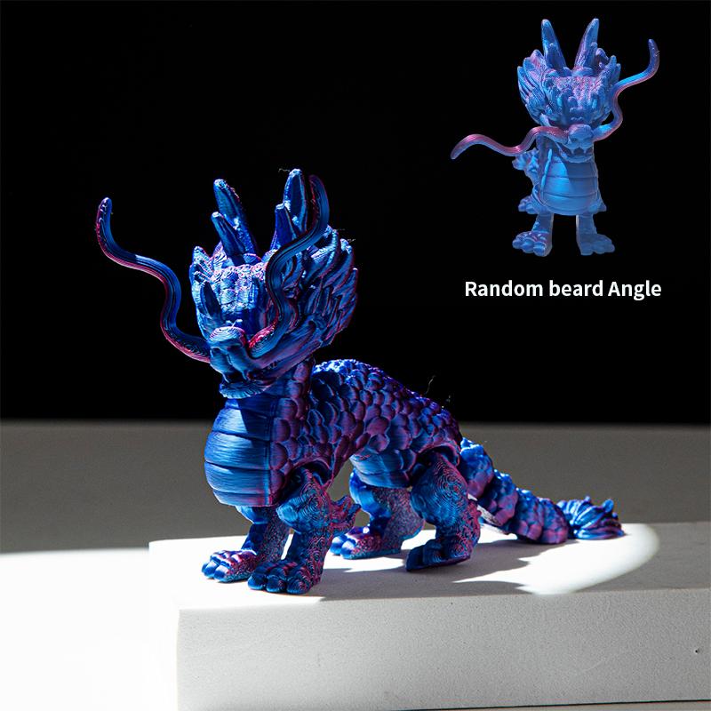 

3D-печать Kirin Beast Китайский дракон Lucky Декоративное украшение 3D-печатные фигурки Игрушка Настольное украшение Кукла Ремесло Подарок фиолетовый
