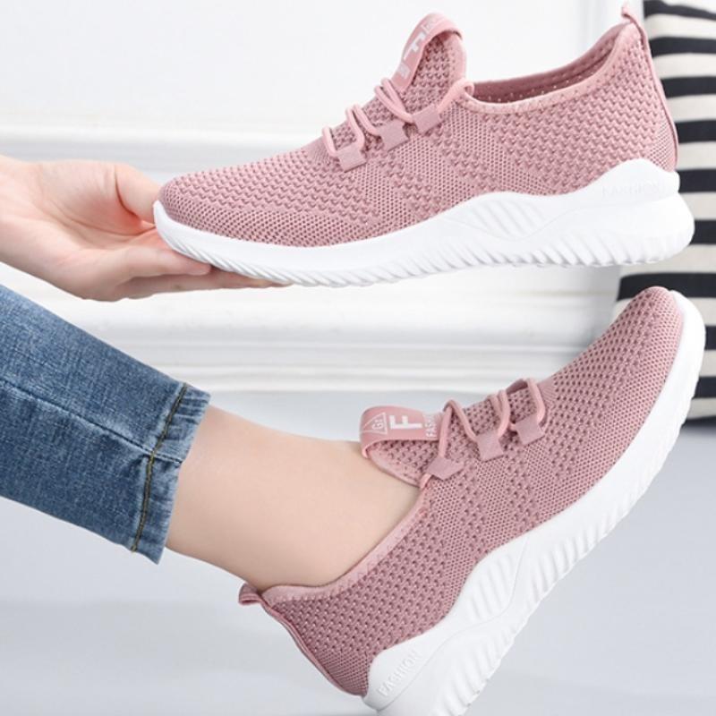 Women Breathable Soft Sole Comfort Casual Fashion Flying Trend Running Sneakers Lightweight Slip On Shoes