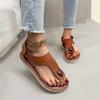 Fashion 2025 New Buckle Strap Women's Sandals Fashion Pinch Toe Beach Sandals Women Summer Plus Size Solid Comfortable Flat Sandals