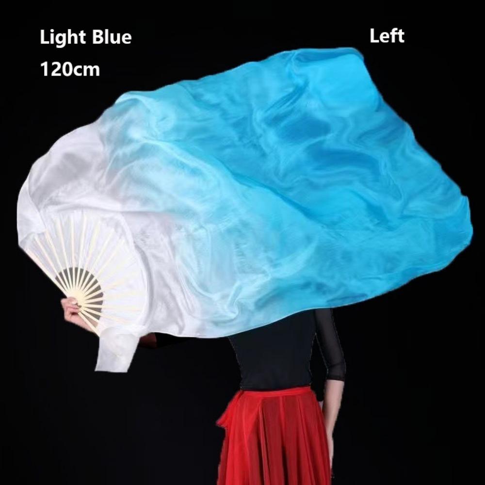 Tricolor Gradient Gradient Color Dancer Fan Right&Left Hands Rayon Silk Fans