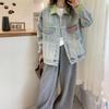 2025 European Fashion Oversized Denim Jacket - Spring/Autumn Women's Colorful and Age-Reducing