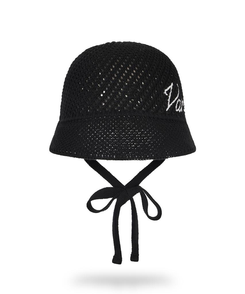 Bajal New Wave Bazal Punched Knit Bonnet Hat Black