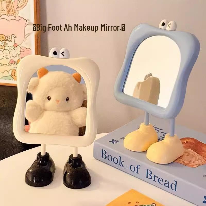 Large Standalone Cartoon Eyes Makeup Mirror for Student Dormitory Dressing Table