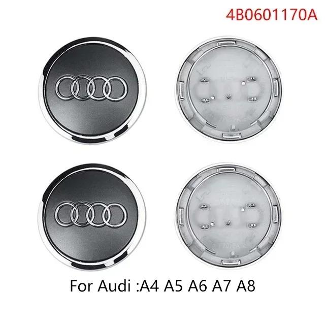 For Audi  A5 4Pcs 60/61/68/69/77/135mm Car Wheel Hub Caps Center Rim Cover Badge Decoration Accessories For Audi A4 A5 A6 A7 A8 Q5 Q7 Hubcap