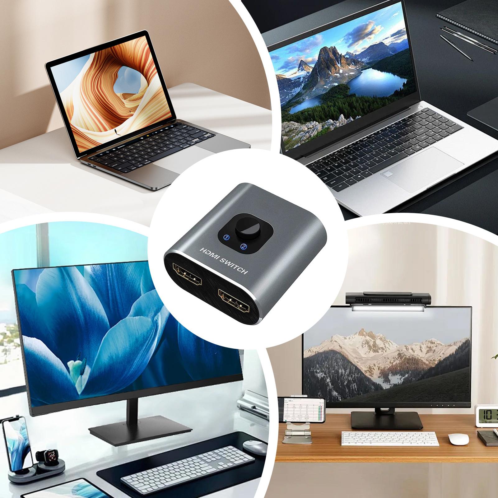 

Video Selector 2 In 1 Out Adapter Connector Plug And Play Display Port Splitter For PC Laptop Monitor TV Home Work Studio China Mainland