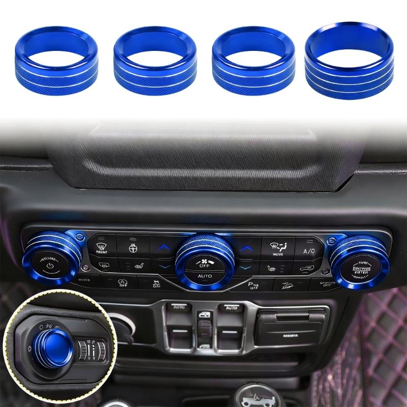 Air Conditioning Switches Knob Cover for 2018 To 2022 JLU Models Easy Snap On Installation Aluminum Upgraded Interior St
