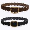 Pin Buckle Twists Woven Waistband Weave Men Belt Fashion Suede Belt  Unisex
