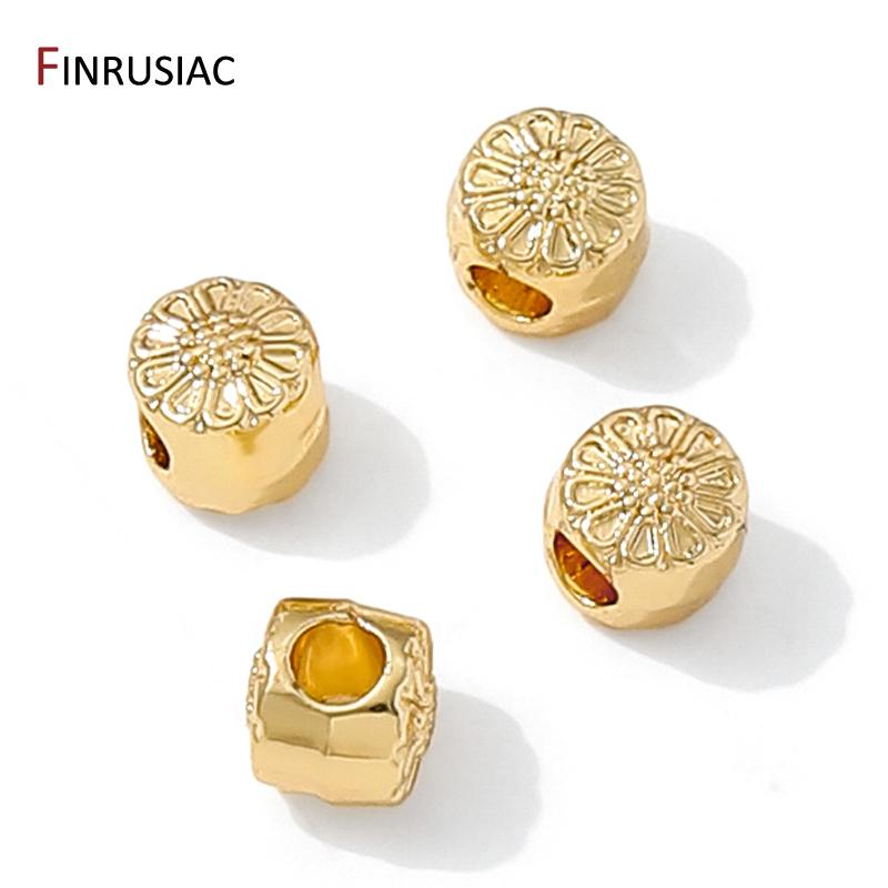 14K Gold Plated Round Spacer Beads For Jewelry Making,Brass Flat Beads Separators For DIY Bracelet Necklace Making Accessories