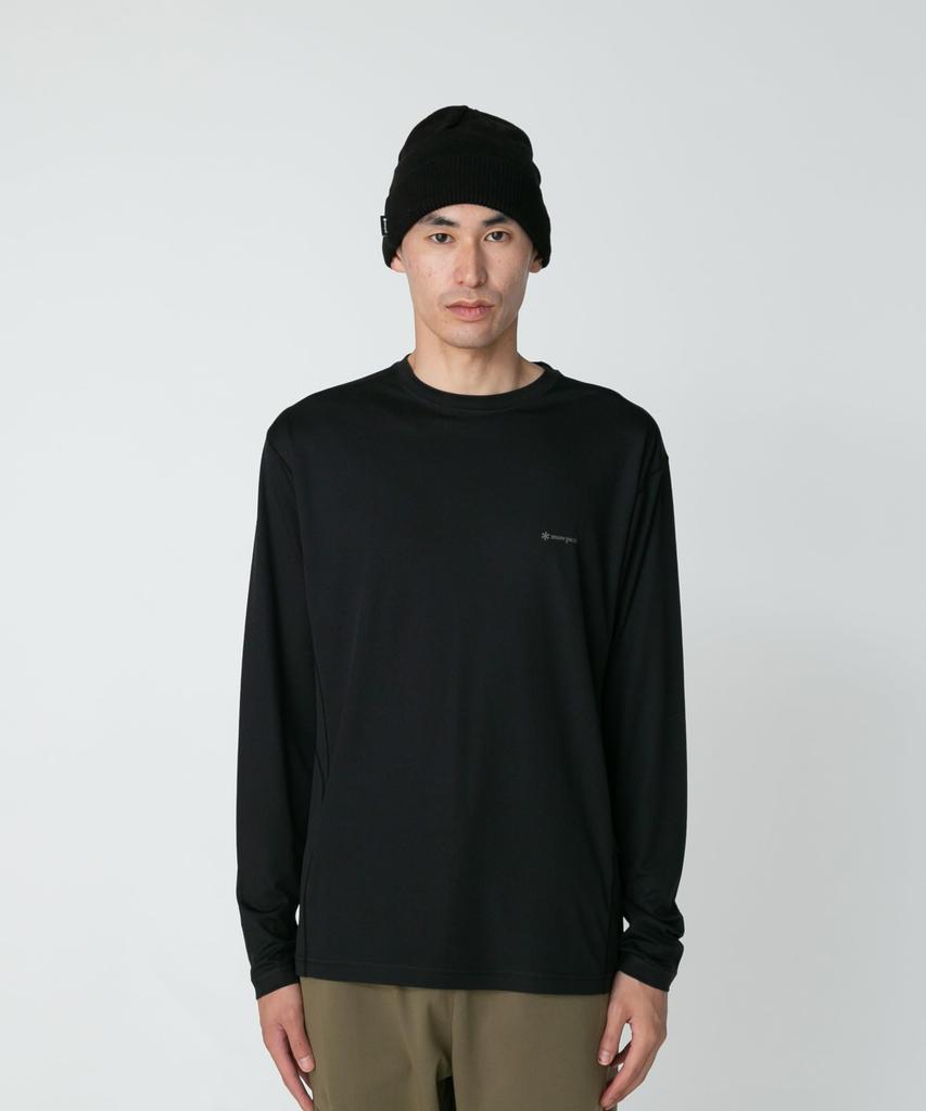 Snow Peak Pe Power Dry Long Sleeve T-Shirt, Size MBLACKSW-25SU012, Perfect for Festivals, Camping, and Outdoor Activities