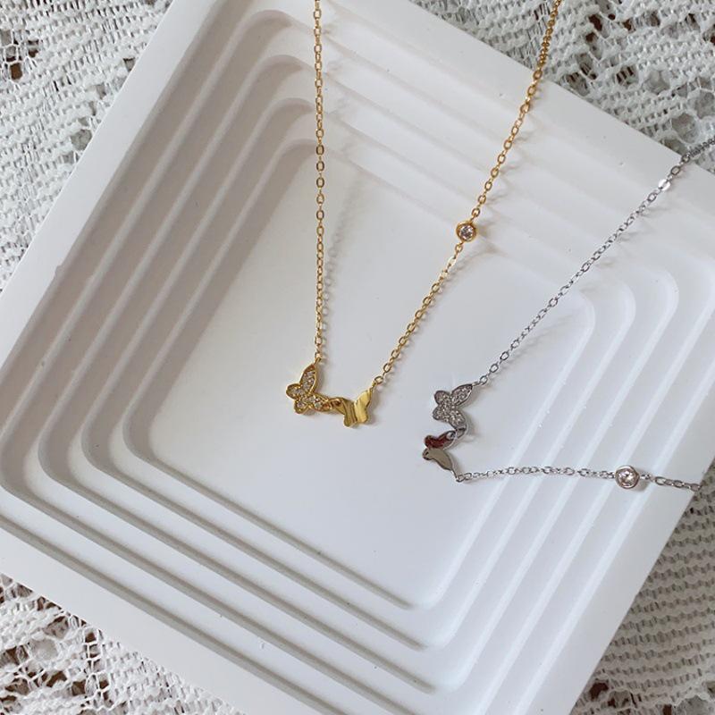 2024 Women's Luxury Butterfly Necklace: Elegant Summer Clavicle Chain, Simple & Versatile Design
