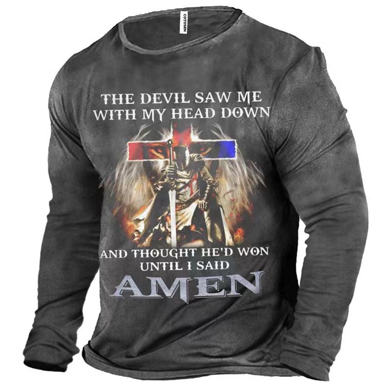 

Винтажные футболки, мужская хлопковая футболка с длинными рукавами, крестоносец, рыцарь, графические топы, 5xl, футболка с 3d принтом, повседневная одежда большого размера с круглым вырезом 6XL