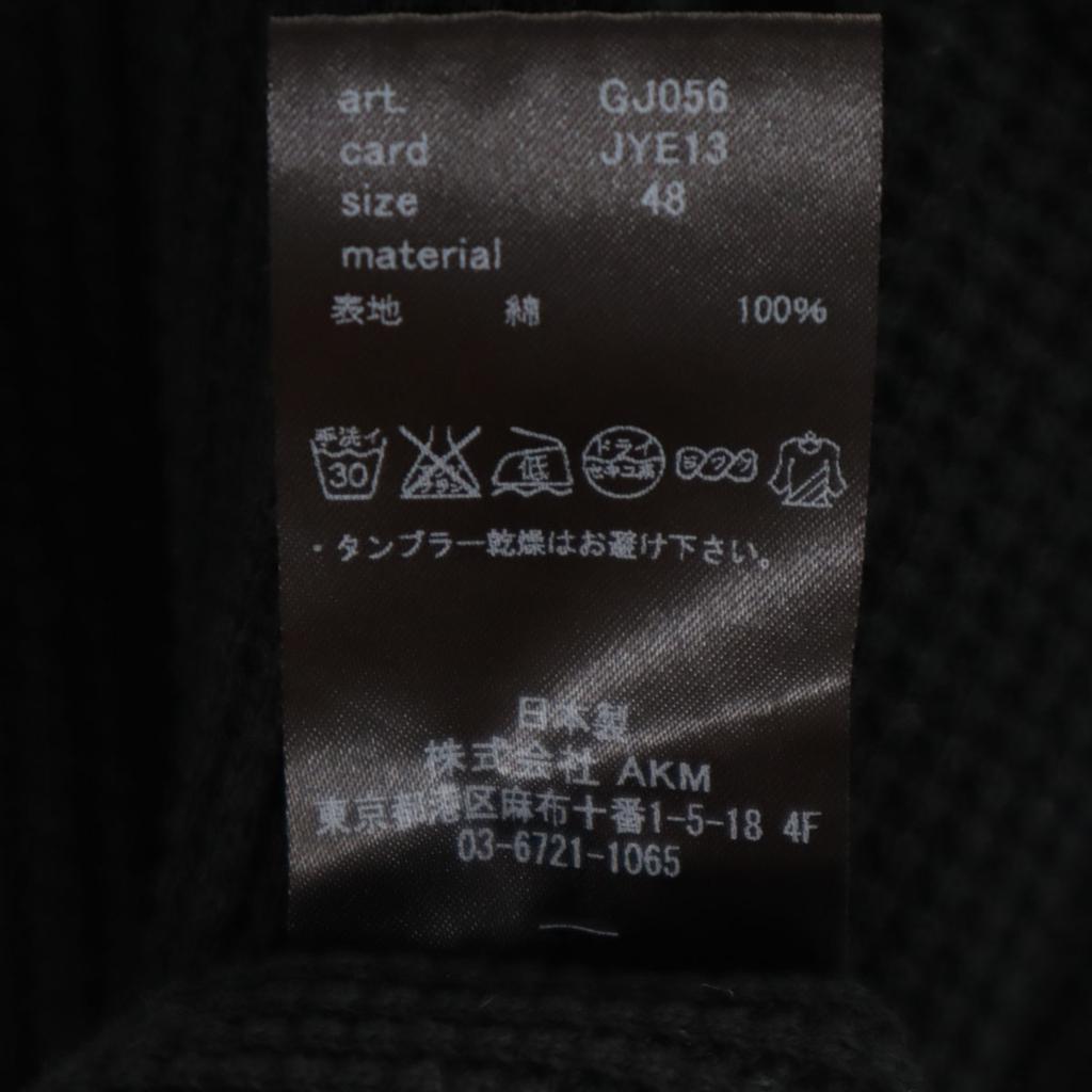 VADEL Made In Japan Long Sleeve Zip-up Hoodie Knit 48 Black Men's Used