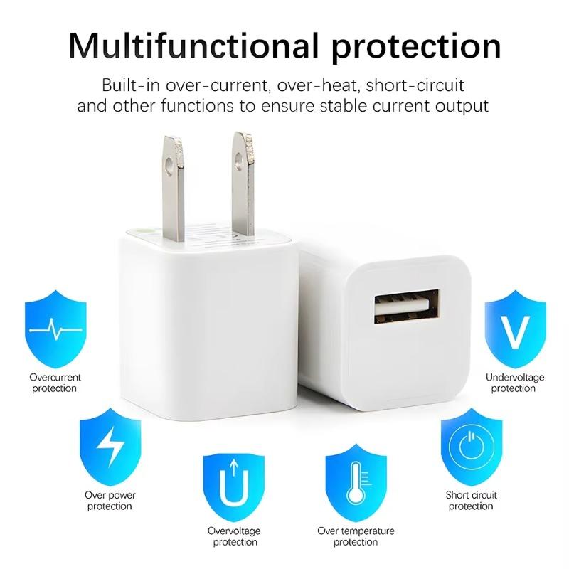 5-1Pcs USB Wall Charger Adapter Quick Charging for IPhone 14 13 12 11 Pro Max XR XS X 8 7 6 Plus IPad Travel Adapter US Plug