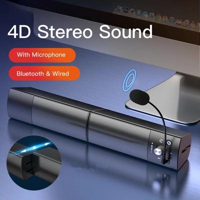 Computer Speakers Detachable Bluetooth Speaker Bar Surround Sound Subwoofer For Computer PC Laptop USB Wired Dual Music Player
