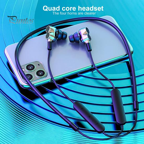 

BT-91 Bluetooth-compatible 5.0 Stereo Hanging Neck Earphone Dual Motion Sport Gaming Earbud