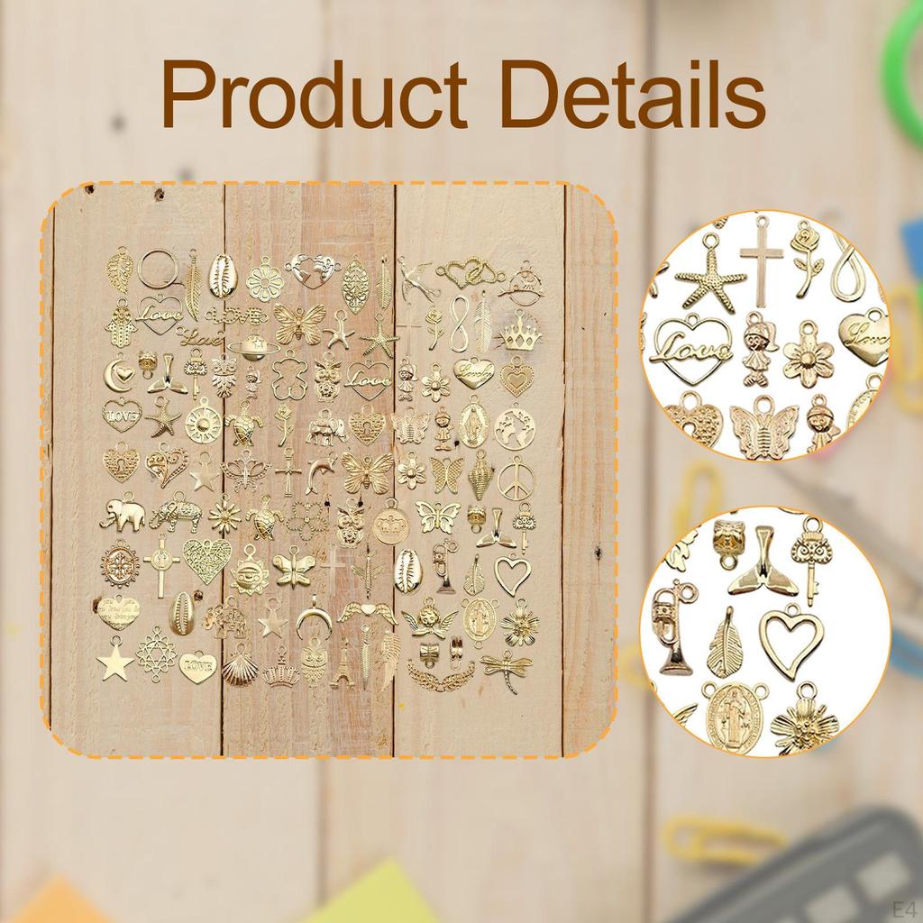 200 Pieces Bulk Charms Pendants Alloy Decors DIY Metal Versatile Compact Jewelry Making