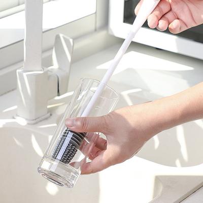 Long-handled Silicone Milk Bottle Cup Brush Baby Milk Bottle Nipple Cup Cleaning Brush Cleaning Tools for Home Kitchen