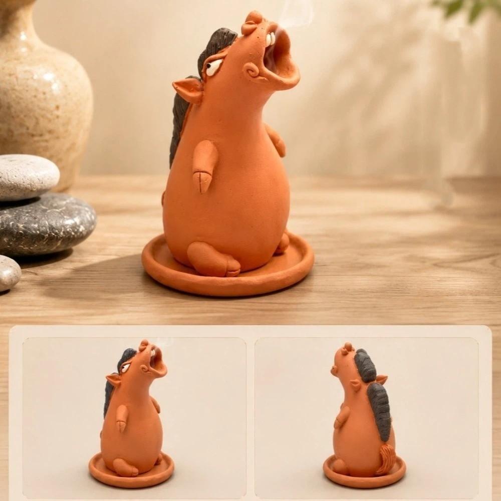 Resin Bathtub Backflow Incense Burner Ash Collection Tray Cute Animal Cone Incense Holder Heat Resistant Handicraft